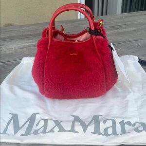 Brand New MaxMara Extra Small Teddy-fabric Marine Bag